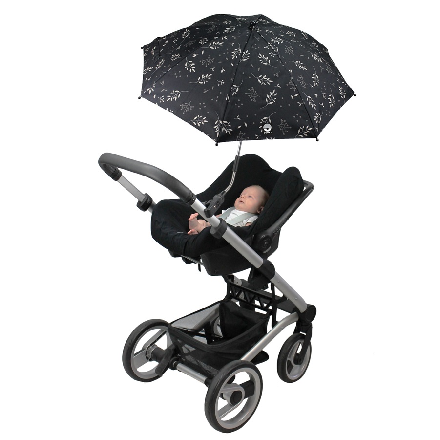 Aurinkovarjo rattaisiin Dooky Pram Parasol Black Leaves