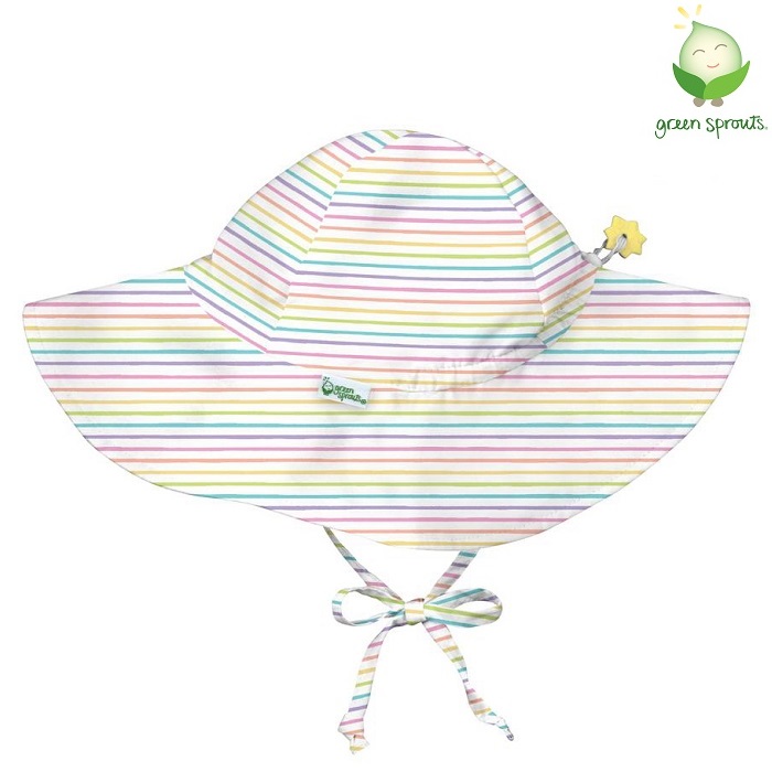 Lasten Kesähattu - Green Sprouts Rainbow Stripe